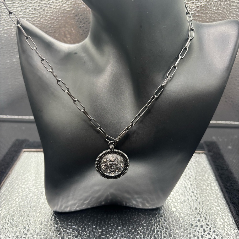 Silver Black Pendant & Necklace ❤️❤️❤️